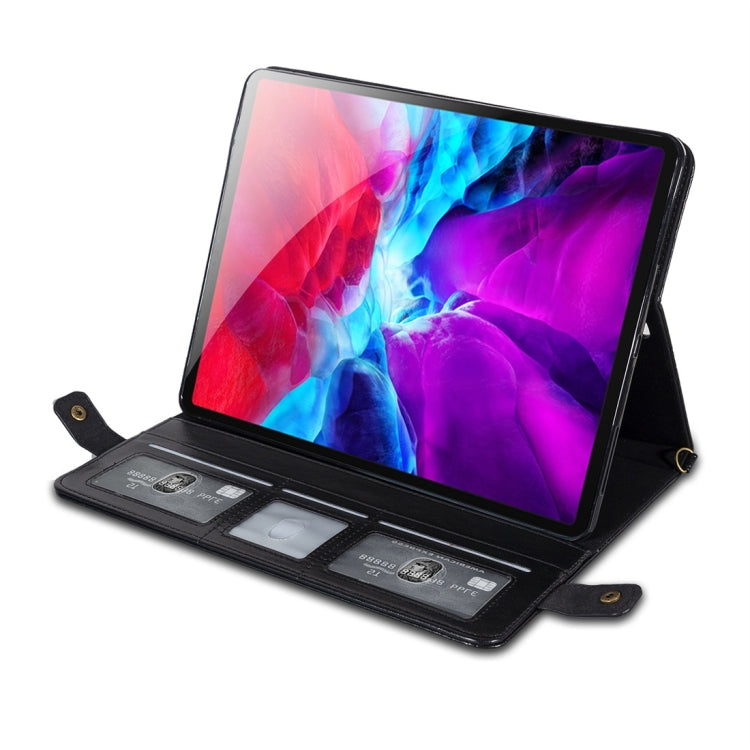 For iPad Pro 12.9 2021 / 2020 Envelope Color Matching Horizontal Flip PU Leather Tablet Case with Card Slots & Pen Slots & Holder & Wallet & Photo Frame & Shoulder Strap