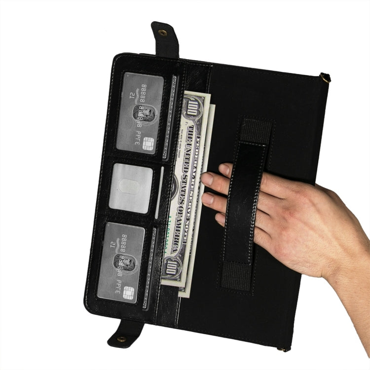 For iPad Pro 12.9 2021 / 2020 Envelope Color Matching Horizontal Flip PU Leather Tablet Case with Card Slots & Pen Slots & Holder & Wallet & Photo Frame & Shoulder Strap