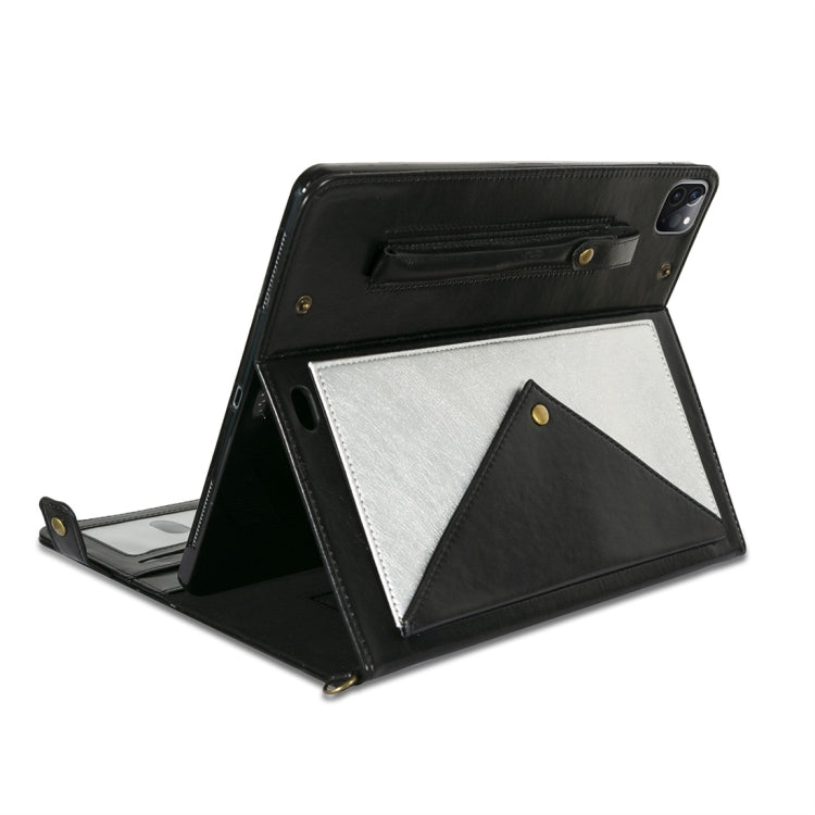 For iPad Pro 12.9 2021 / 2020 Envelope Color Matching Horizontal Flip PU Leather Tablet Case with Card Slots & Pen Slots & Holder & Wallet & Photo Frame & Shoulder Strap