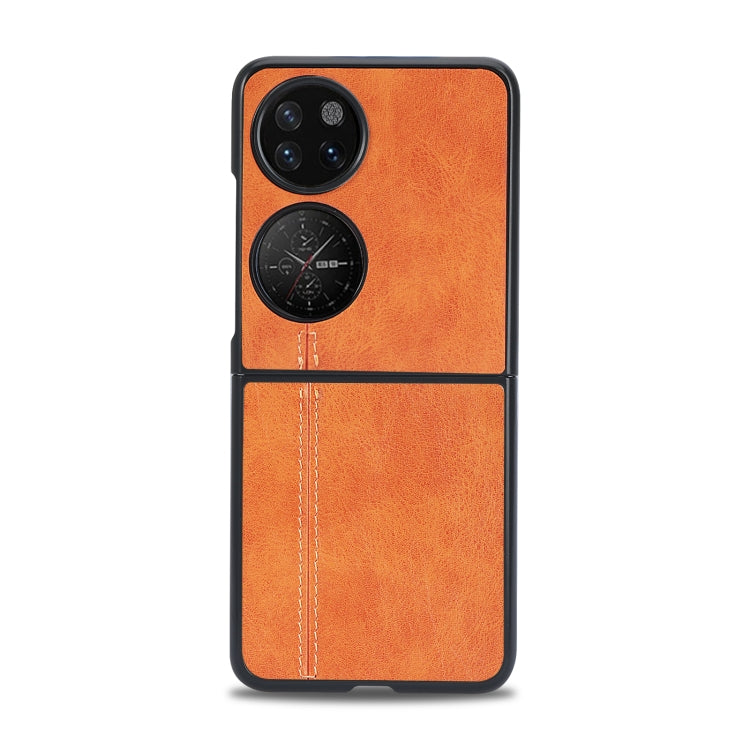 For Huawei P50 Pocket Sewing Cow Pattern Skin PC + PU + TPU Case