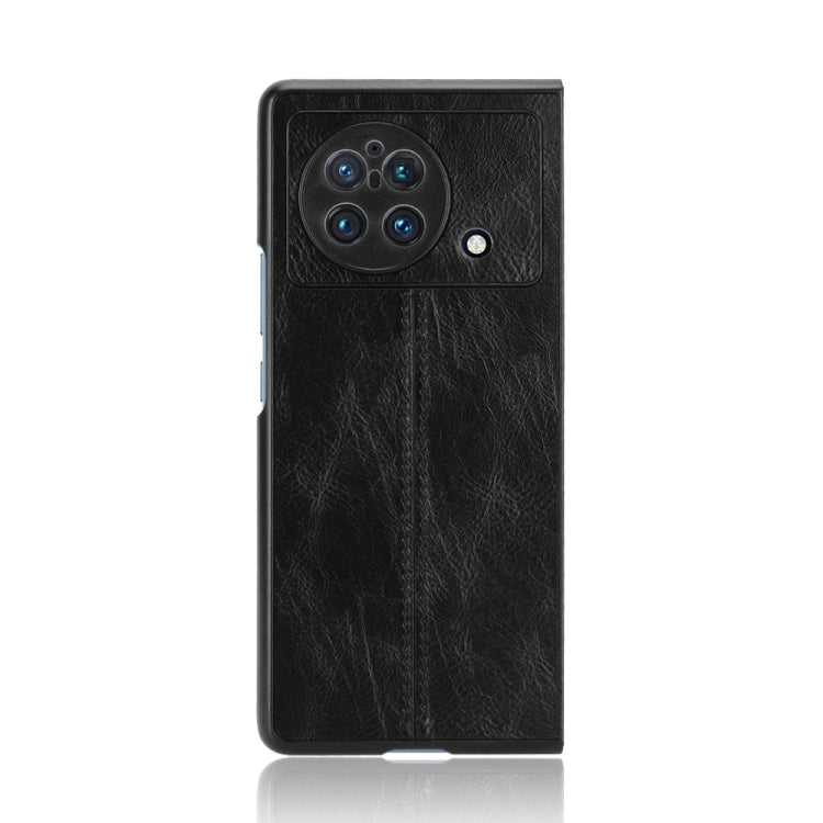 For vivo X Fold Sewing Cow Pattern Skin PC + PU + TPU Case