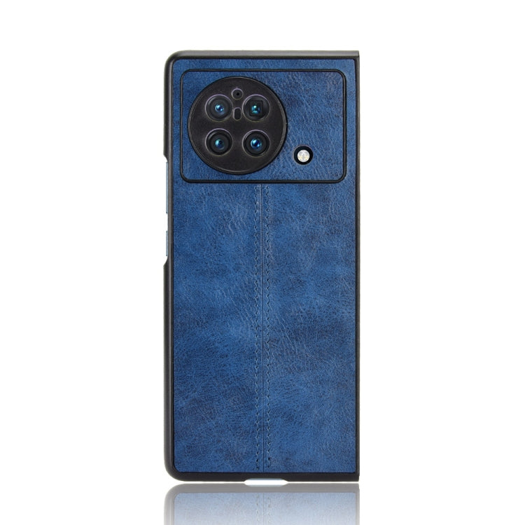 For vivo X Fold Sewing Cow Pattern Skin PC + PU + TPU Case