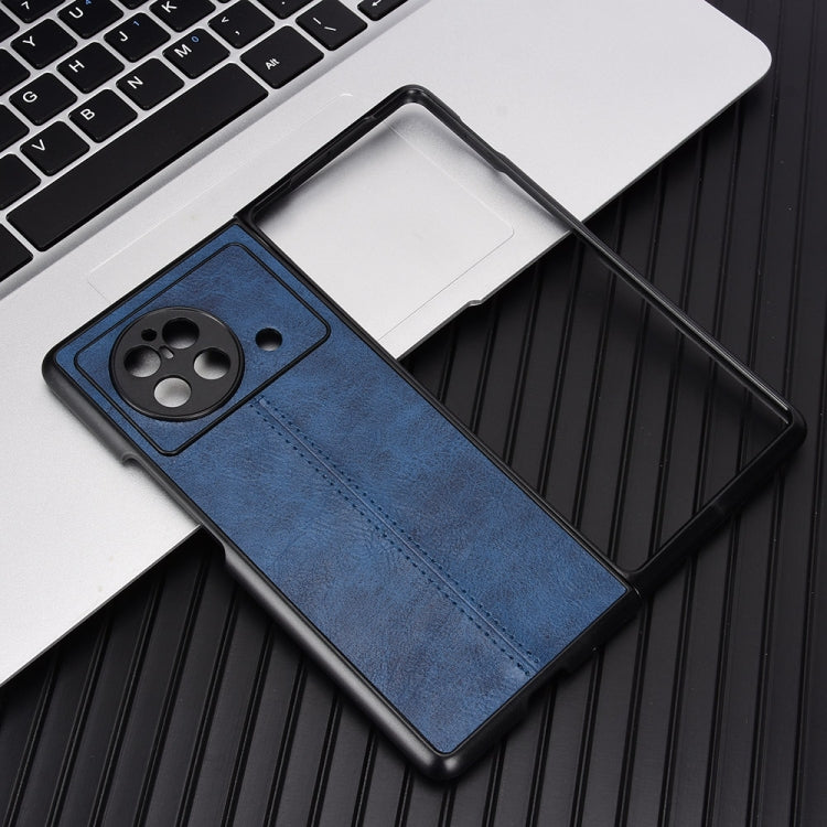 For vivo X Fold Sewing Cow Pattern Skin PC + PU + TPU Case