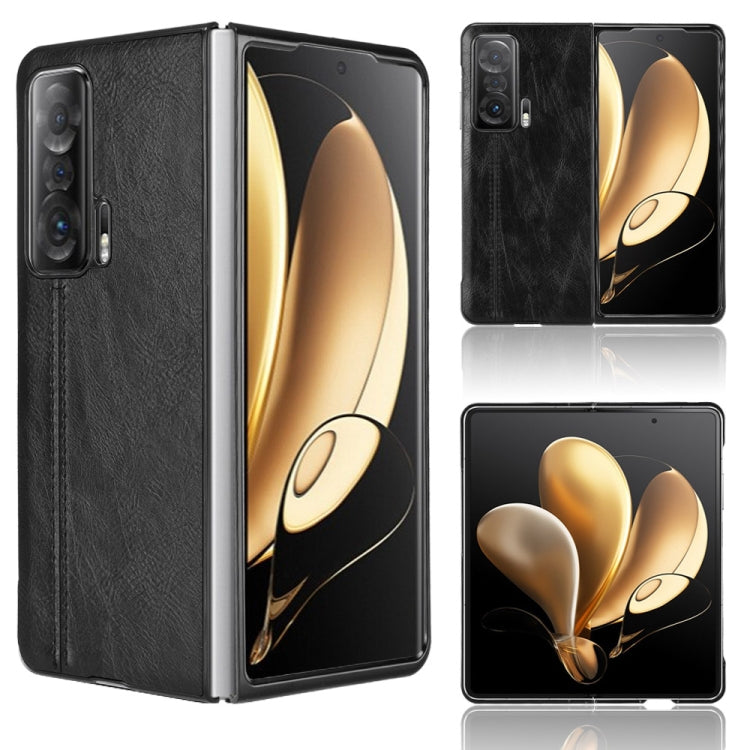 For Honor Magic V Sewing Cow Pattern Skin PC + PU + TPU Case