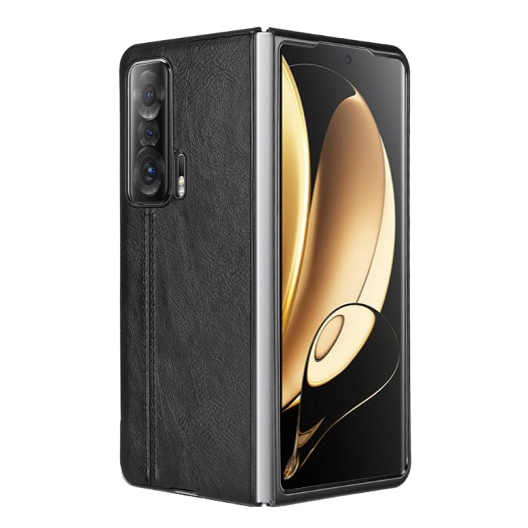 For Honor Magic V Sewing Cow Pattern Skin PC + PU + TPU Case