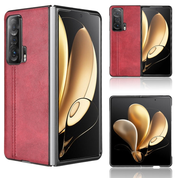 For Honor Magic V Sewing Cow Pattern Skin PC + PU + TPU Case