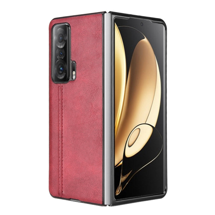 For Honor Magic V Sewing Cow Pattern Skin PC + PU + TPU Case