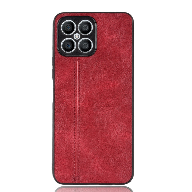 For Honor X8 Sewing Cow Pattern Skin PC + PU + TPU Case