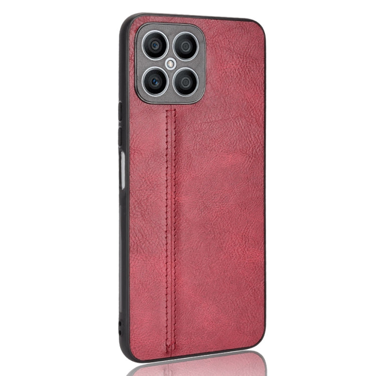 For Honor X8 Sewing Cow Pattern Skin PC + PU + TPU Case