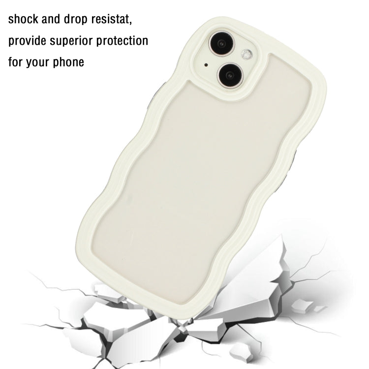 For iPhone 14 Candy Color Wave TPU Clear PC Phone Case