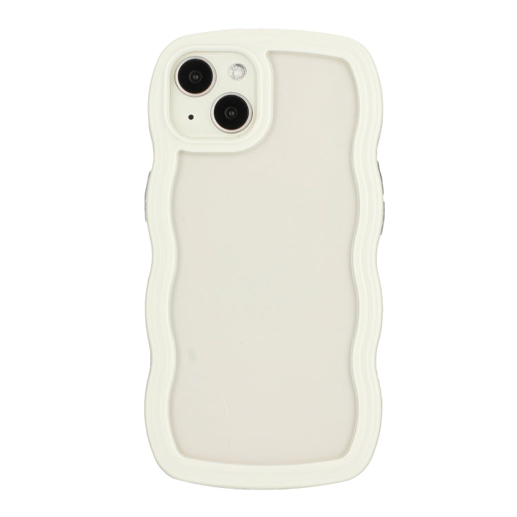 For iPhone 14 Plus  Candy Color Wave TPU Clear PC Phone Case