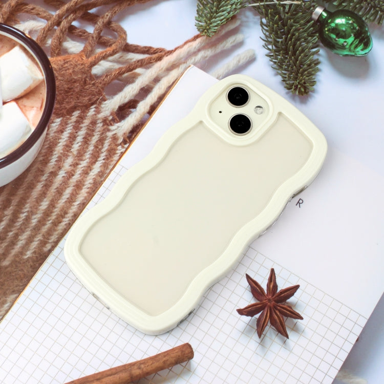 For iPhone 14 Plus  Candy Color Wave TPU Clear PC Phone Case