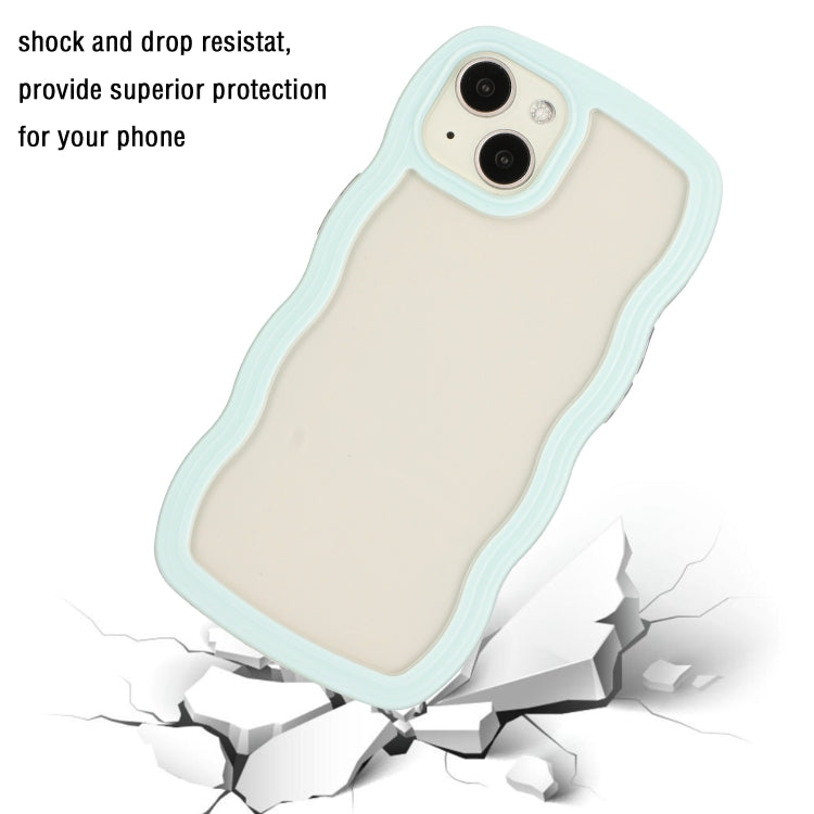 For iPhone 14 Plus  Candy Color Wave TPU Clear PC Phone Case