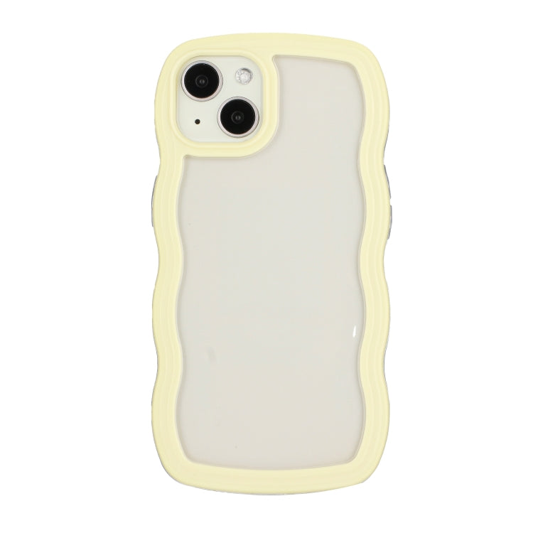 For iPhone 14 Plus  Candy Color Wave TPU Clear PC Phone Case
