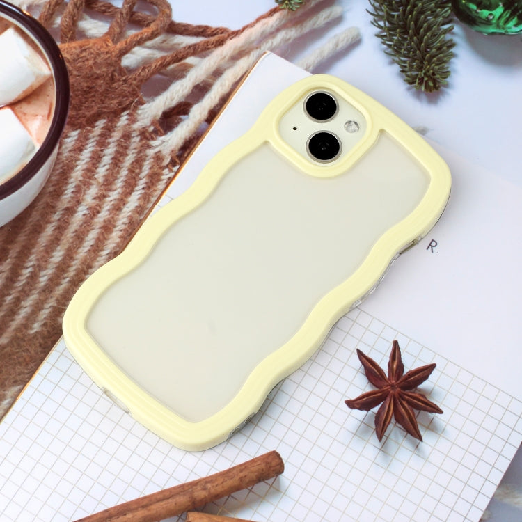 For iPhone 14 Plus  Candy Color Wave TPU Clear PC Phone Case