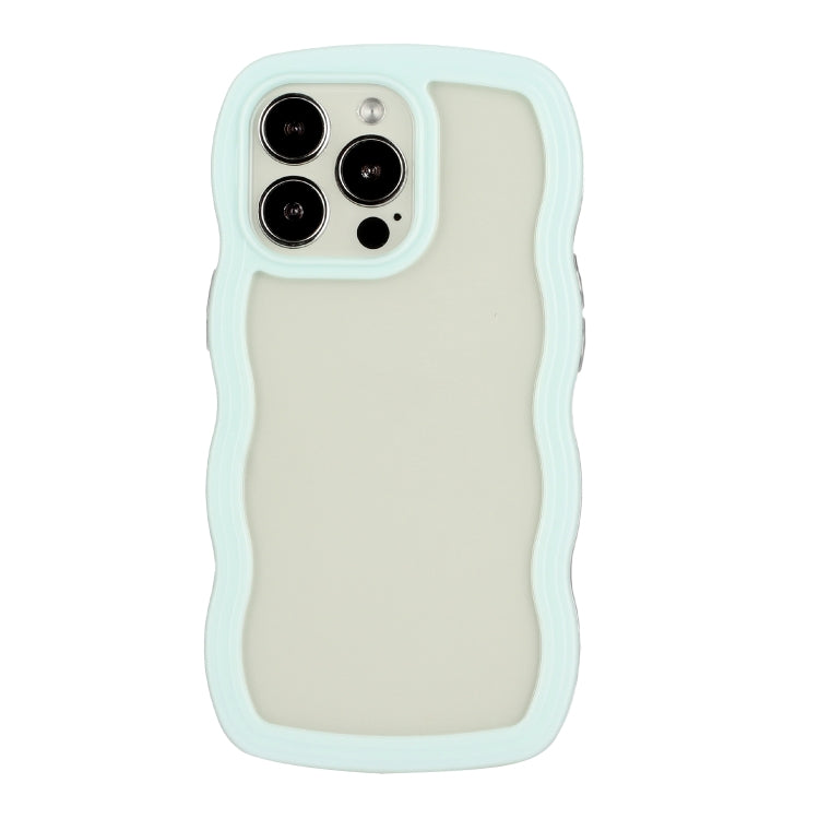 For iPhone 14 Pro Candy Color Wave TPU Clear PC Phone Case