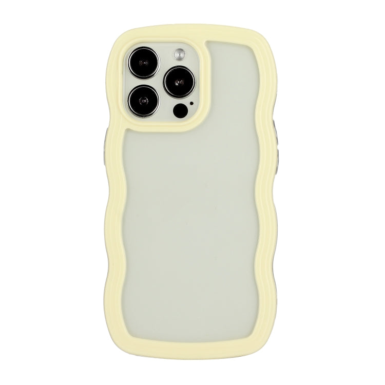 For iPhone 14 Pro Candy Color Wave TPU Clear PC Phone Case