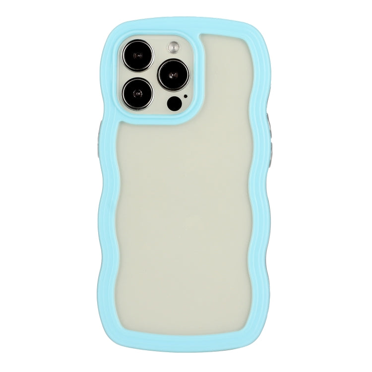 For iPhone 14 Pro Max Candy Color Wave TPU Clear PC Phone Case