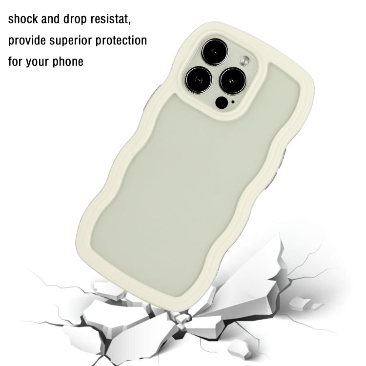 For iPhone 14 Pro Max Candy Color Wave TPU Clear PC Phone Case