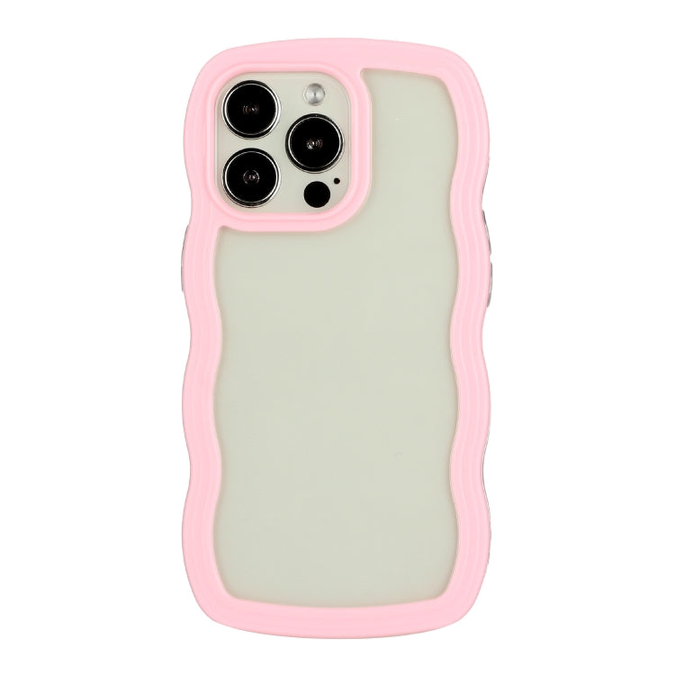 For iPhone 14 Pro Max Candy Color Wave TPU Clear PC Phone Case