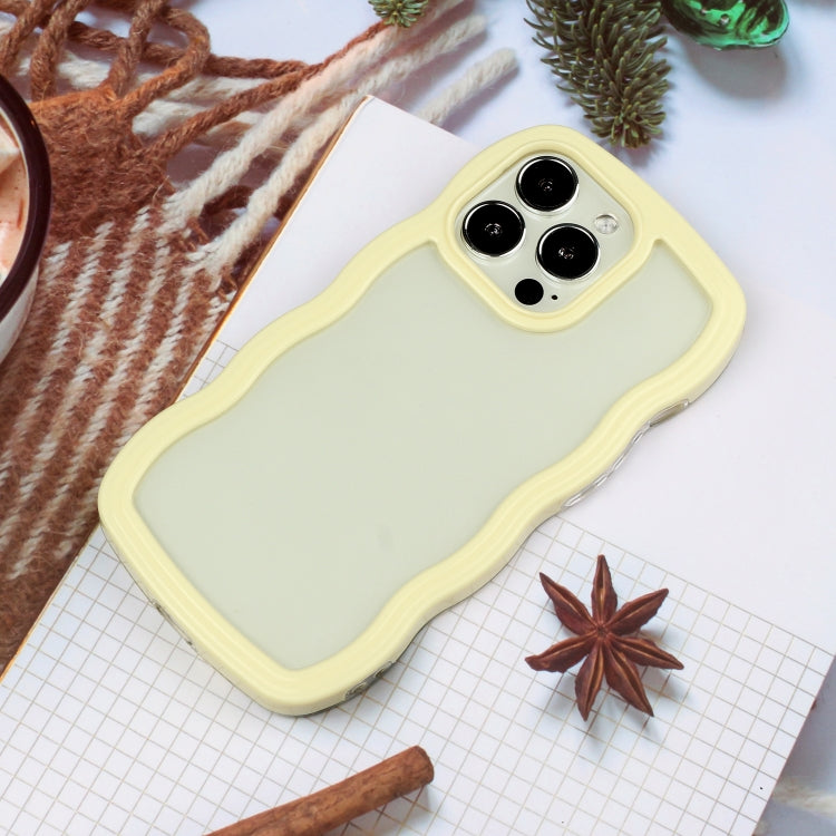 For iPhone 14 Pro Max Candy Color Wave TPU Clear PC Phone Case