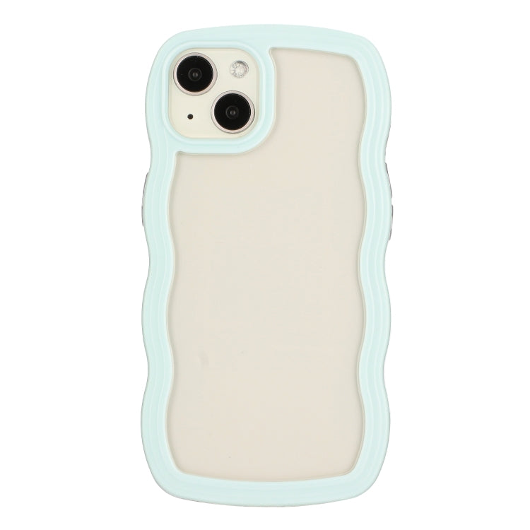 For iPhone 15 Candy Color Wave TPU Clear PC Phone Case