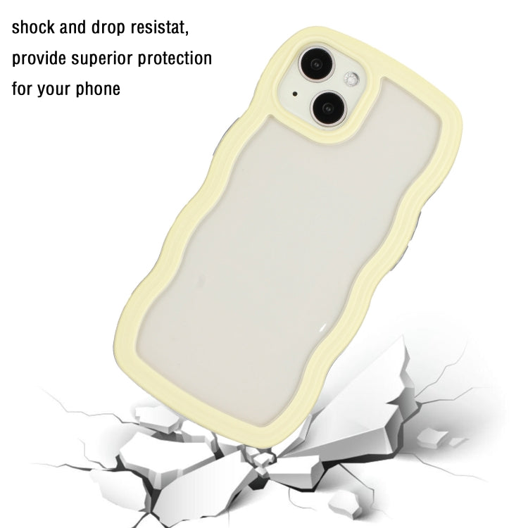 For iPhone 15 Candy Color Wave TPU Clear PC Phone Case