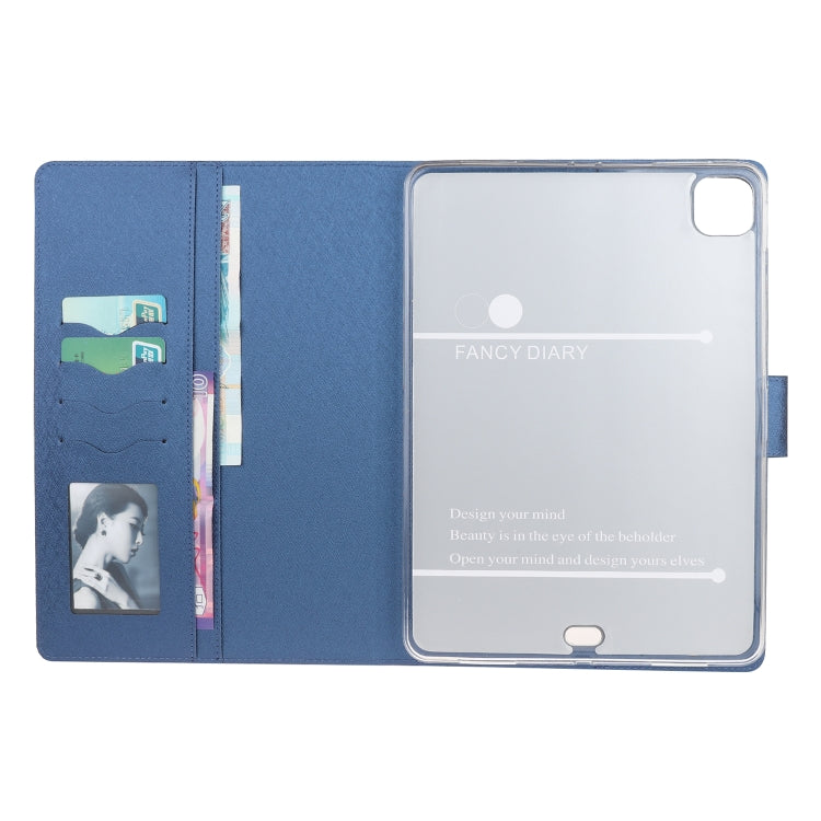 For iPad 11 inch (2020) Silk Texture Horizontal Flip Leather Tablet Case with Holder & Card Slots & Wallet & Photo Frame