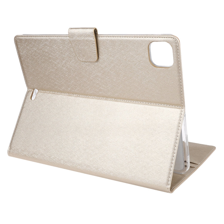 For iPad 11 inch (2020) Silk Texture Horizontal Flip Leather Tablet Case with Holder & Card Slots & Wallet & Photo Frame