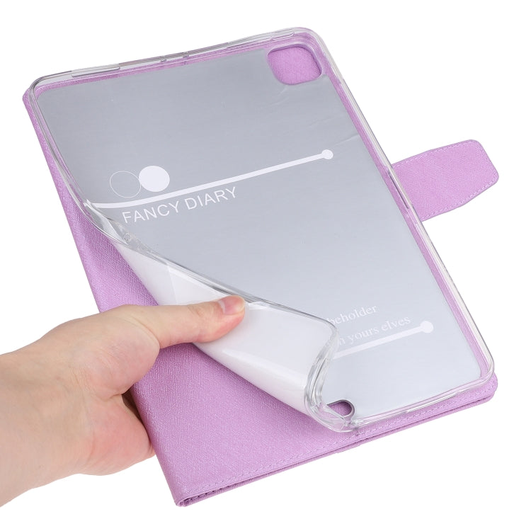 For iPad 11 inch (2020) Silk Texture Horizontal Flip Leather Tablet Case with Holder & Card Slots & Wallet & Photo Frame