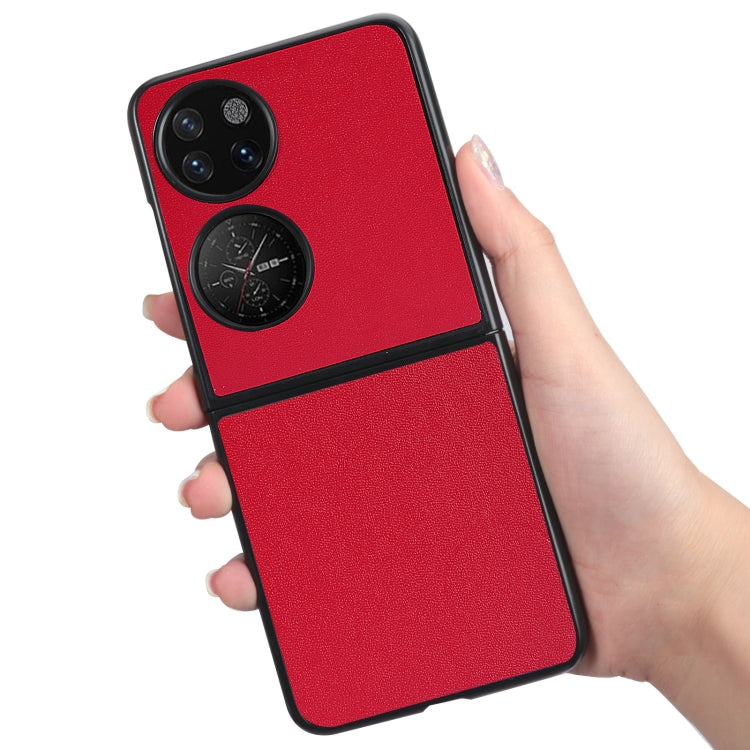 For Huawei P50 Pocket Plain Skin Litchi Texture Phone Case