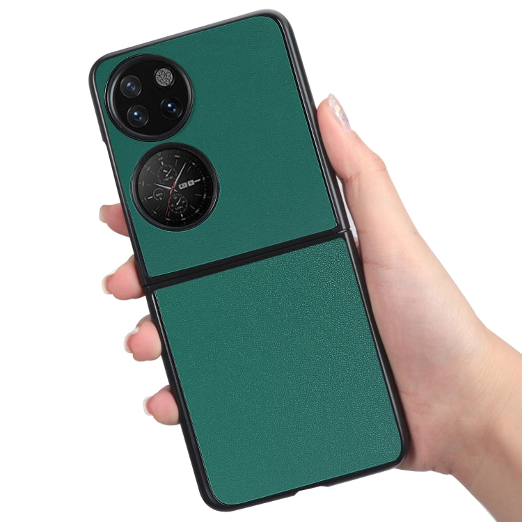 For Huawei P50 Pocket Plain Skin Litchi Texture Phone Case