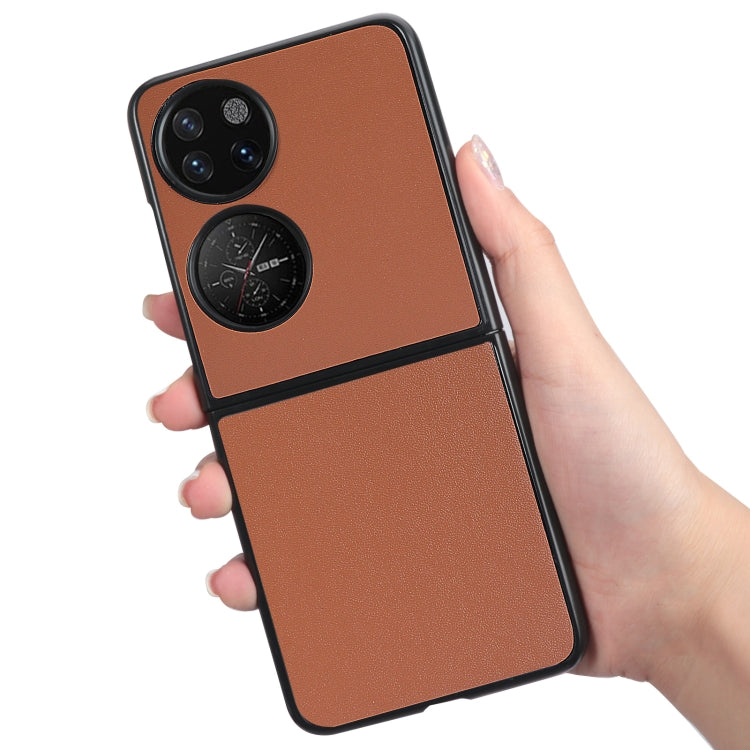 For Huawei P50 Pocket Plain Skin Litchi Texture Phone Case