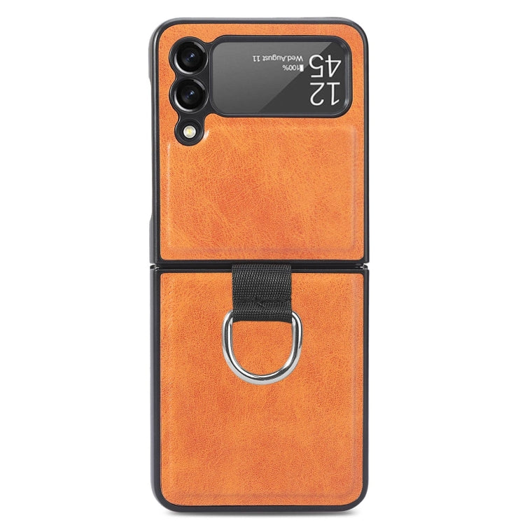 For Samsung Galaxy Z Flip3 5G Litchi Texture Phone Case with Ring