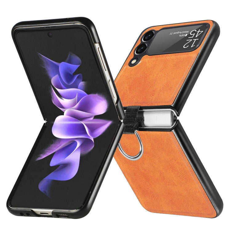 For Samsung Galaxy Z Flip3 5G Litchi Texture Phone Case with Ring