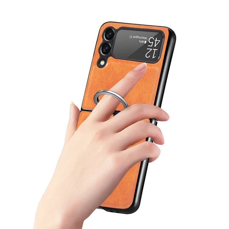 For Samsung Galaxy Z Flip3 5G Litchi Texture Phone Case with Ring