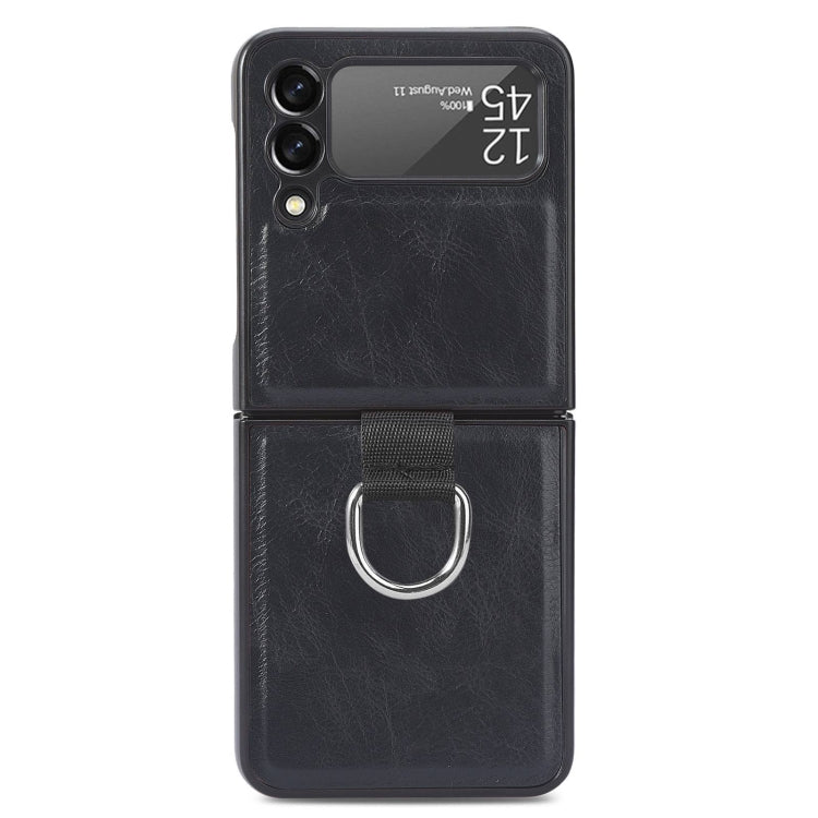 For Samsung Galaxy Z Flip3 5G Litchi Texture Phone Case with Ring