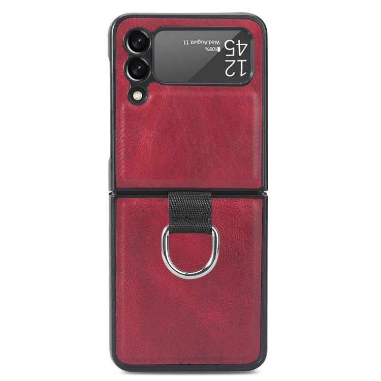For Samsung Galaxy Z Flip3 5G Litchi Texture Phone Case with Ring