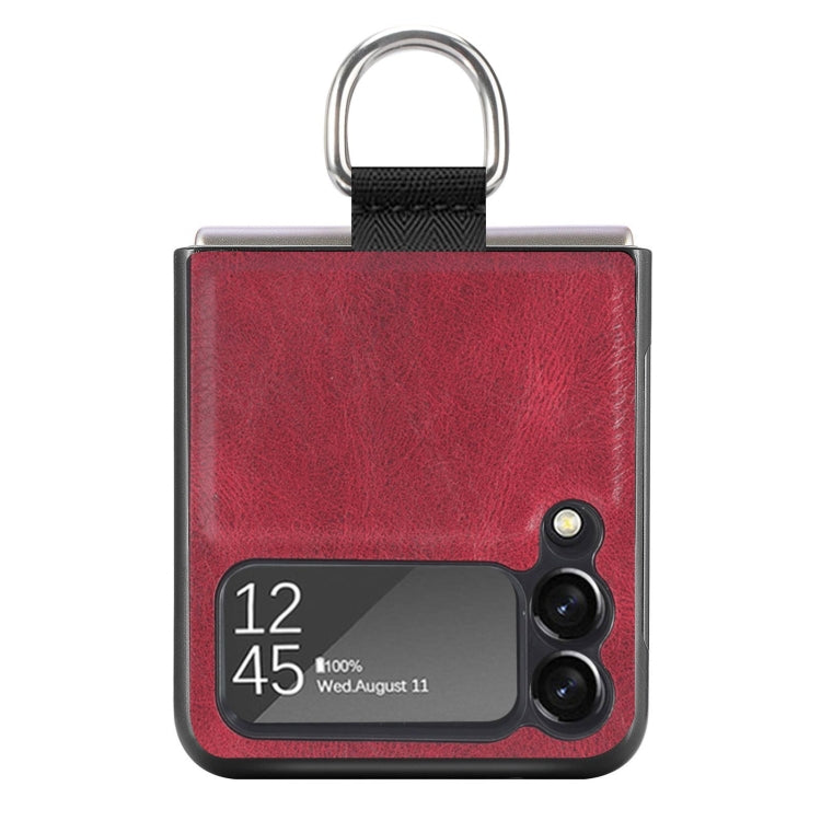 For Samsung Galaxy Z Flip3 5G Litchi Texture Phone Case with Ring
