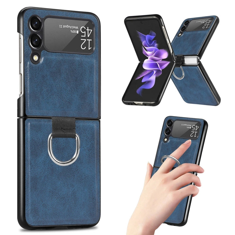 For Samsung Galaxy Z Flip3 5G Litchi Texture Phone Case with Ring