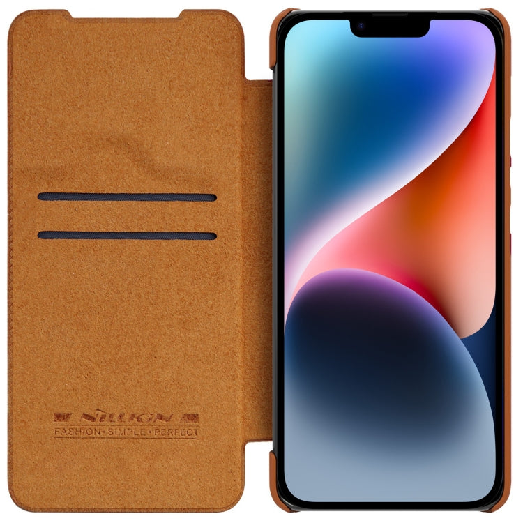 For iPhone 14 NILLKIN QIN Series Pro Crazy Horse Texture Leather Case