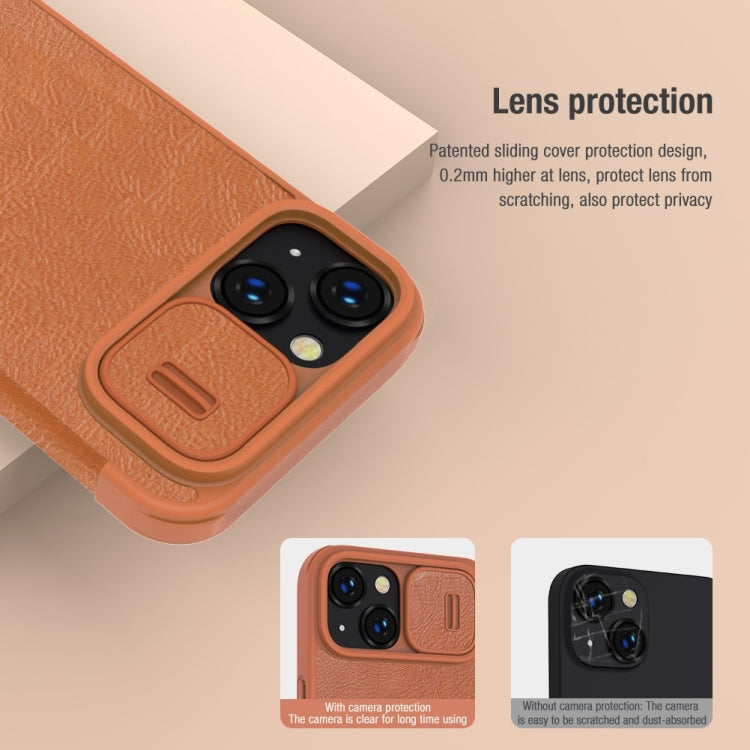 For iPhone 14 NILLKIN QIN Series Pro Crazy Horse Texture Leather Case