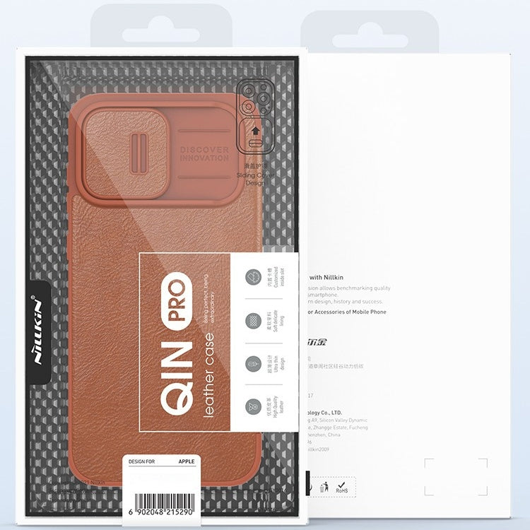 For iPhone 14 NILLKIN QIN Series Pro Crazy Horse Texture Leather Case
