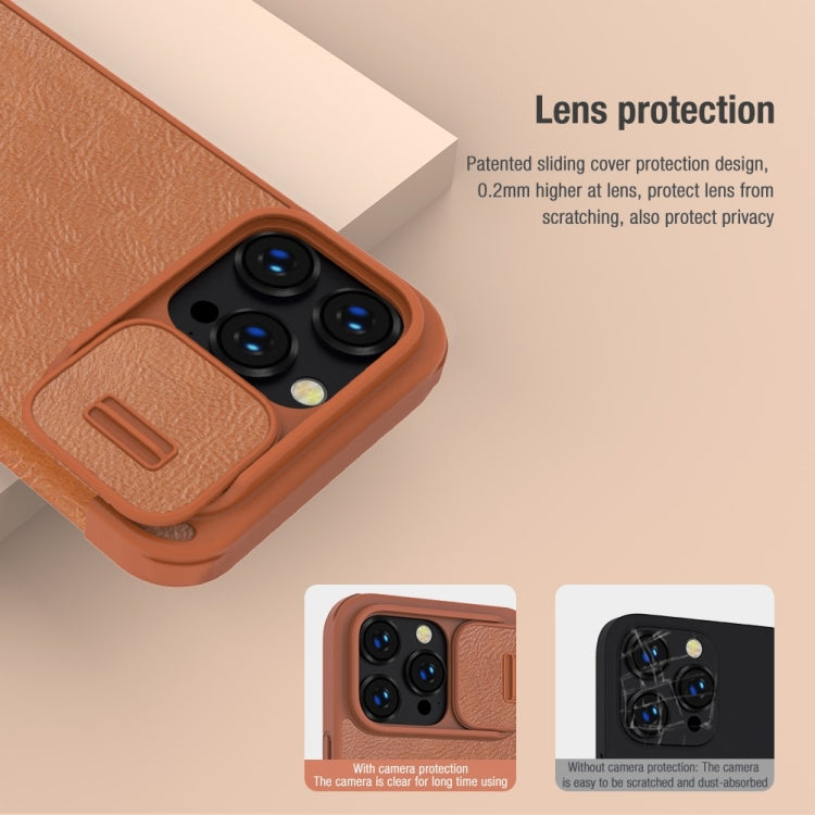 For iPhone 14 Pro NILLKIN QIN Series Pro Crazy Horse Texture Leather Case