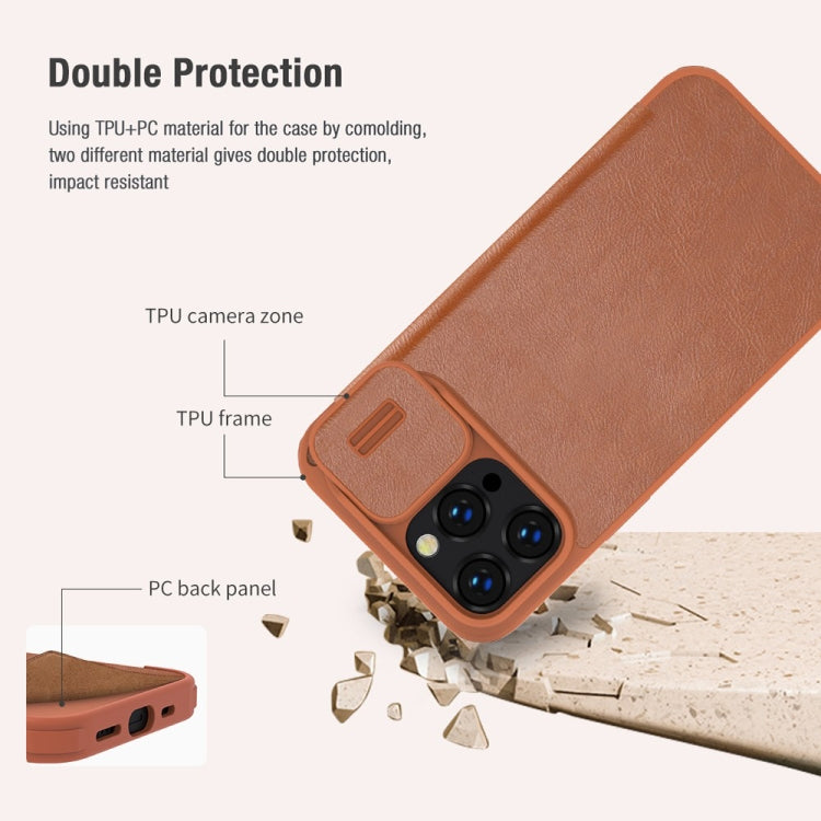 For iPhone 14 Pro NILLKIN QIN Series Pro Crazy Horse Texture Leather Case