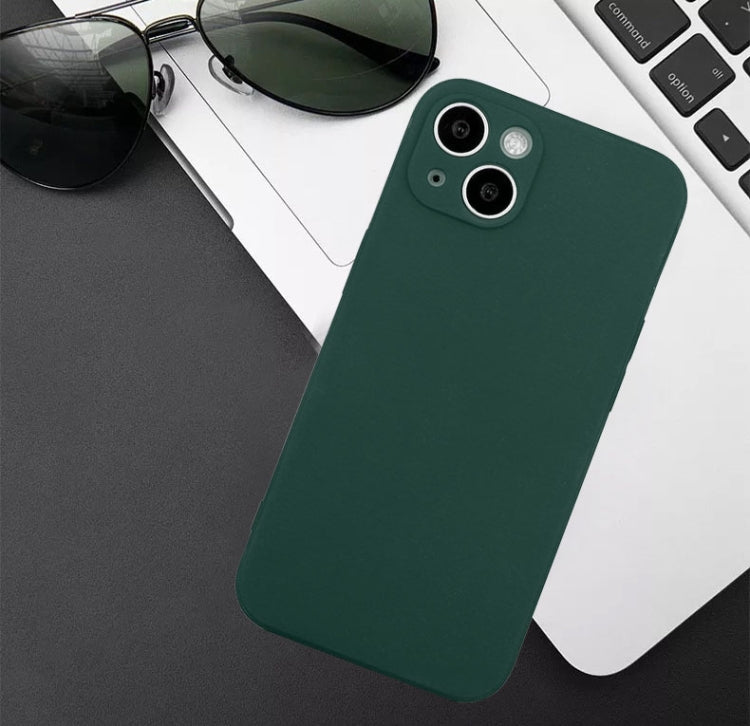 For iPhone 14 Plus  Straight Edge Solid Color TPU Shockproof Phone Case