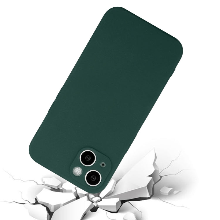 For iPhone 14 Plus  Straight Edge Solid Color TPU Shockproof Phone Case