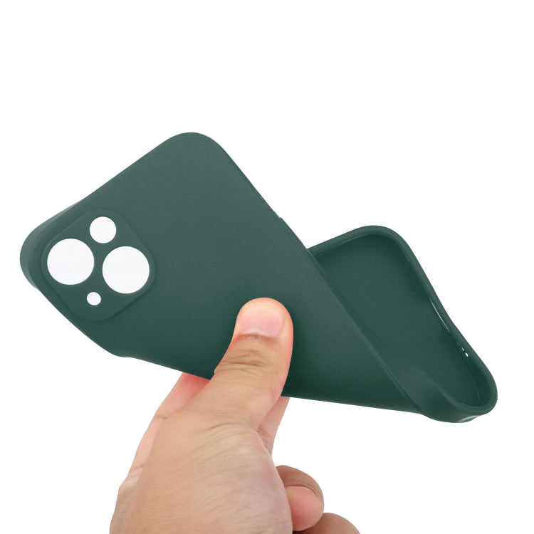 For iPhone 14 Plus  Straight Edge Solid Color TPU Shockproof Phone Case