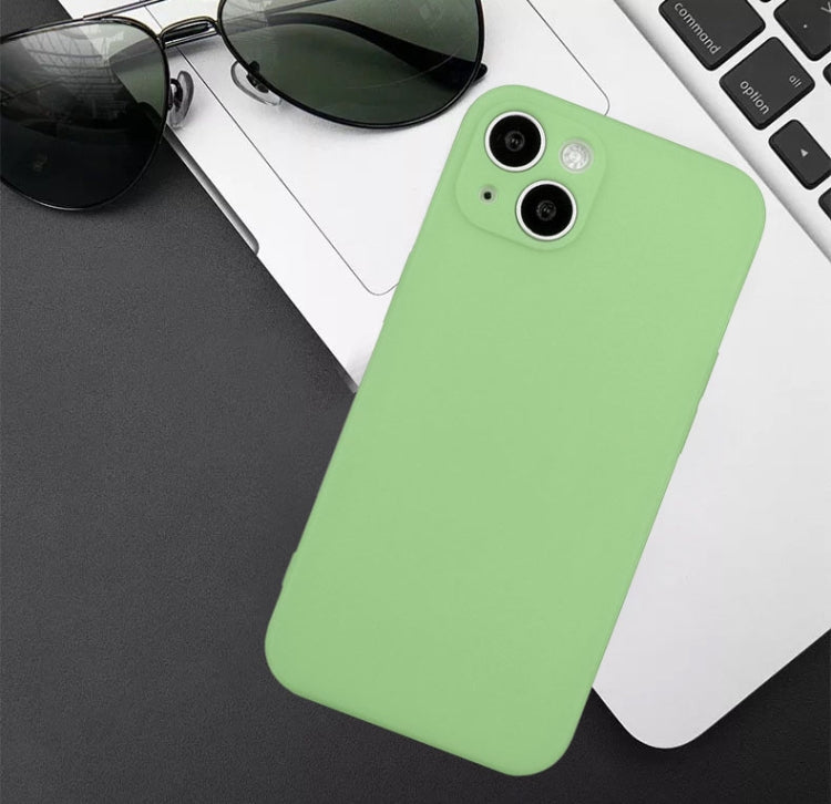 For iPhone 14 Plus  Straight Edge Solid Color TPU Shockproof Phone Case