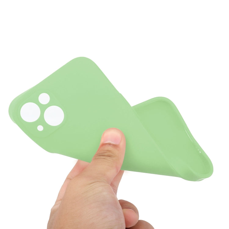 For iPhone 14 Plus  Straight Edge Solid Color TPU Shockproof Phone Case